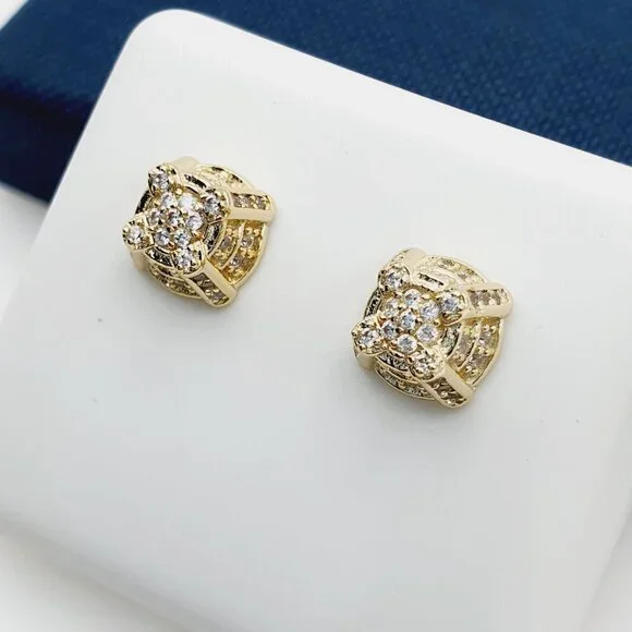 14K Gold Plated Cubic Zircon Earrings, EVBRS455